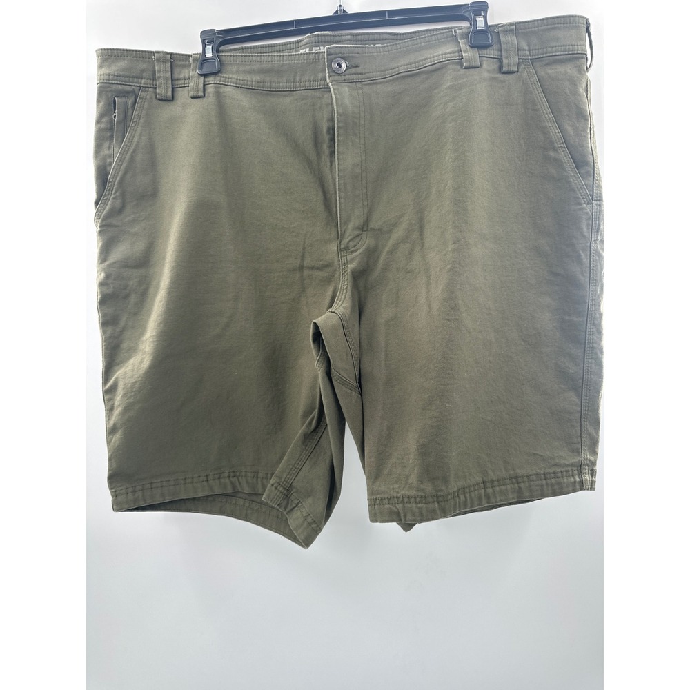 Duluth Trading Co Flex Fire Hose Relaxed Fit Cargo Shorts Mens 46 Olive Green